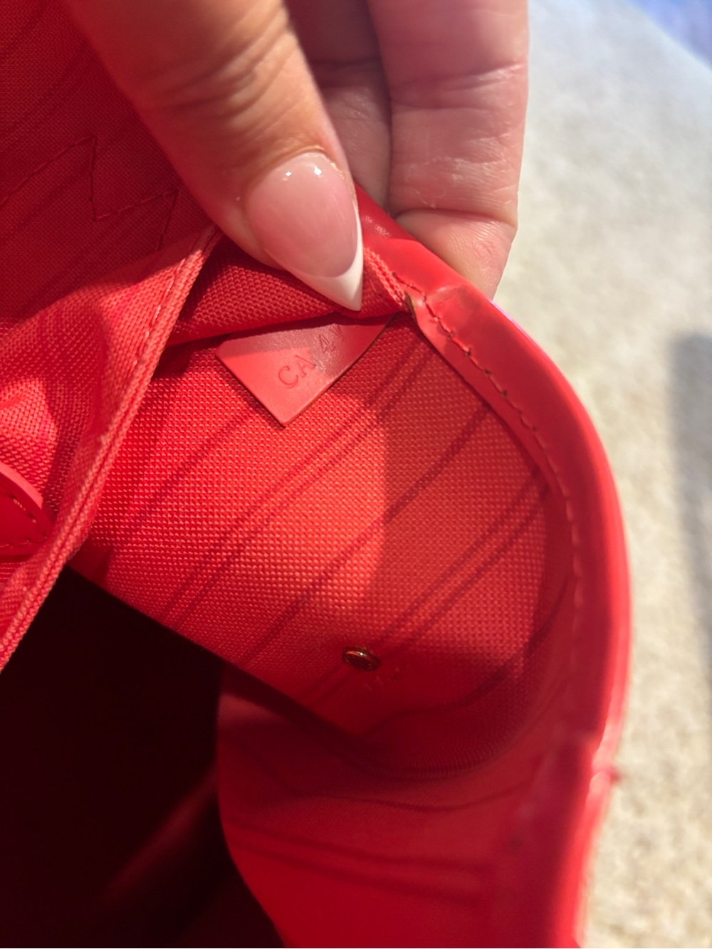 Limited Edition Louis Vuitton Brown Monogram Tote with Red Trim - Picture 8 of 9